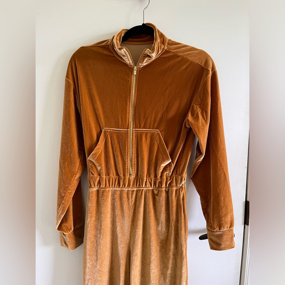 Fabletics Orange Velvet Jumpsuit